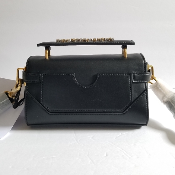 Balmain B-Buzz 19 Embellished Leather Crossbody Bag Black - Picture 8 of 15